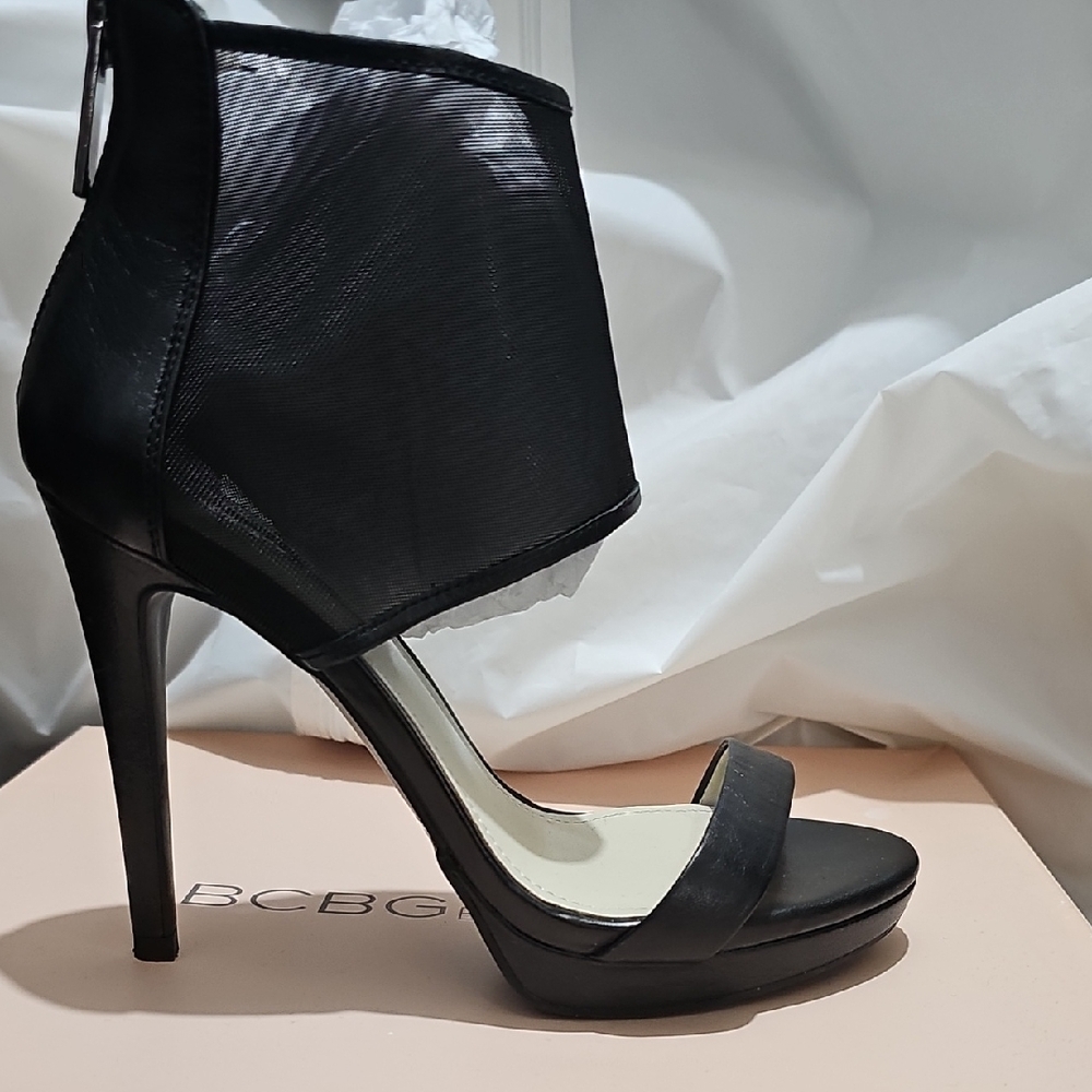 Black Mesh Stiletto Heels